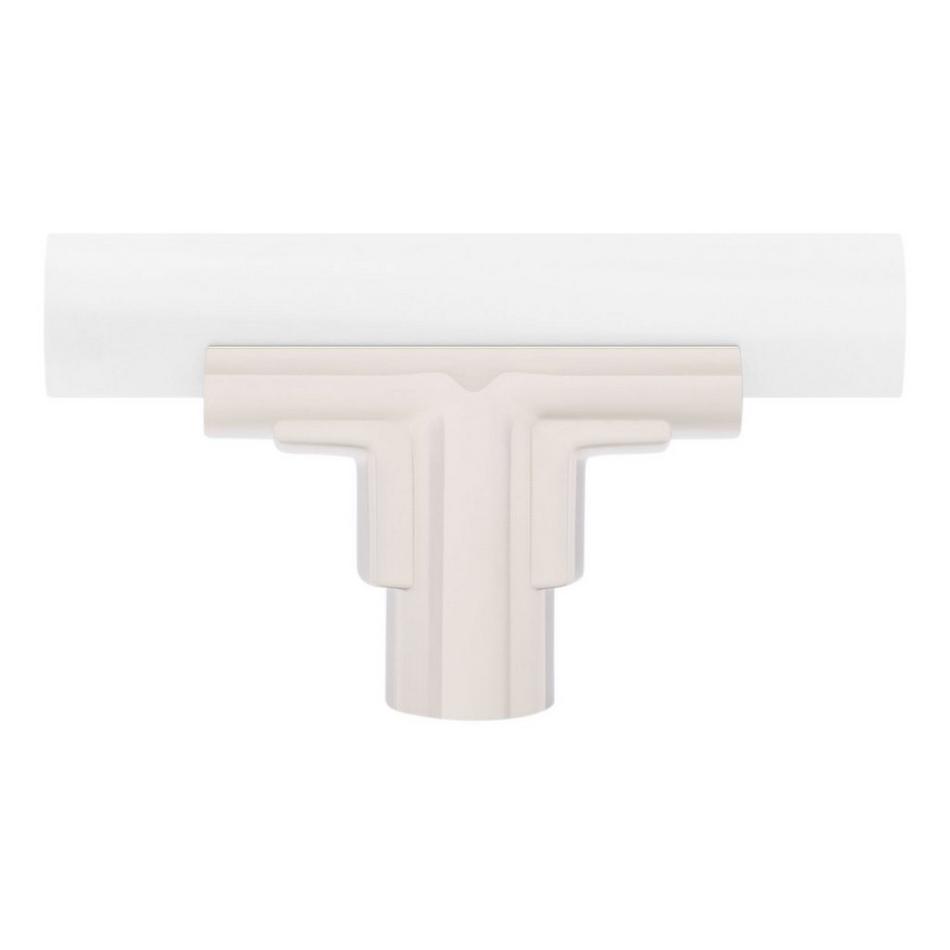 Anberlin T-Shaped Two Tone Cabinet Knob Matte White - Polished Nickel, , large image number 2