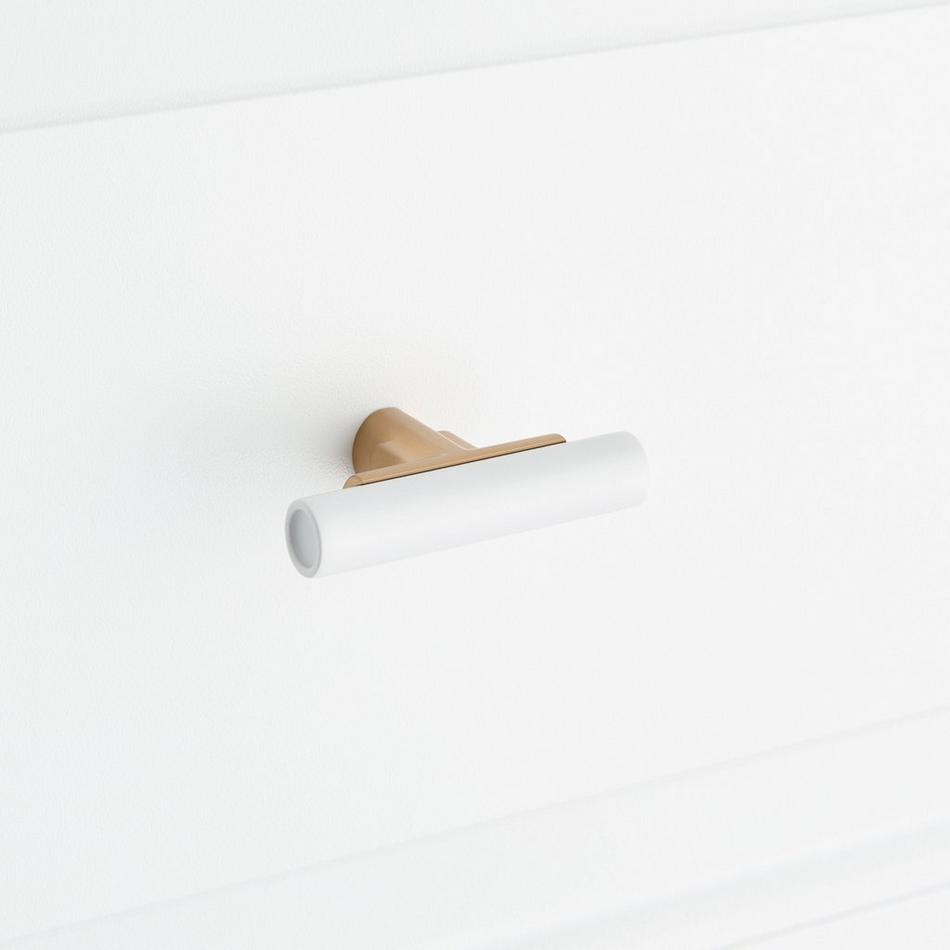 Anberlin T-Shaped Two Tone Cabinet Knob Matte White - Champagne Bronze, , large image number 5