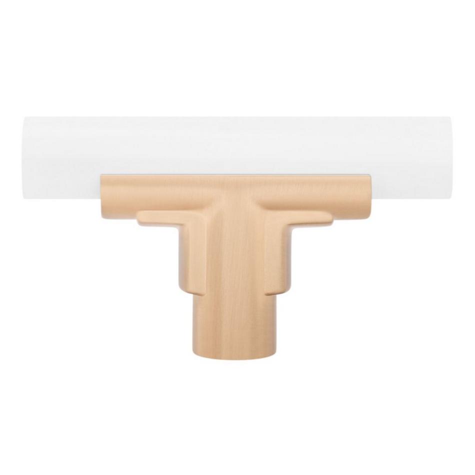 Anberlin T-Shaped Two Tone Cabinet Knob Matte White - Champagne Bronze, , large image number 2