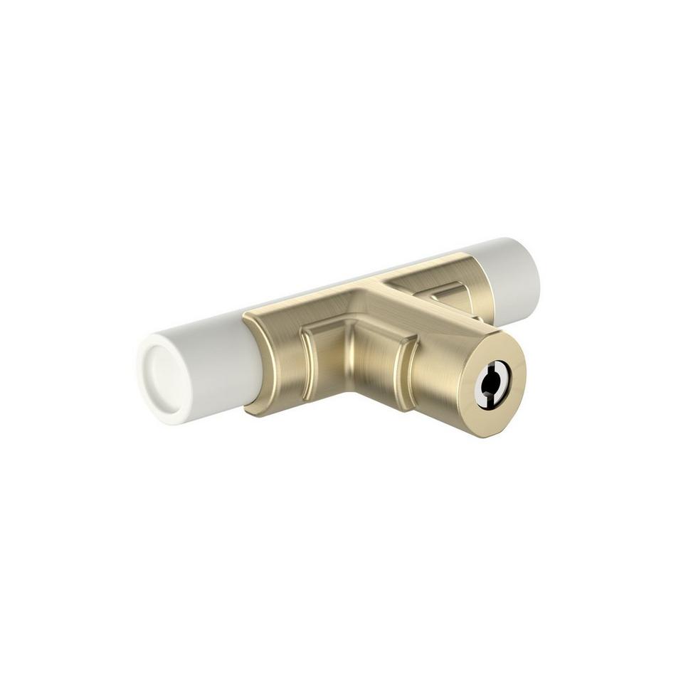 Anberlin T-Shaped Two Tone Cabinet Knob Matte White - Golden Champagne, , large image number 2