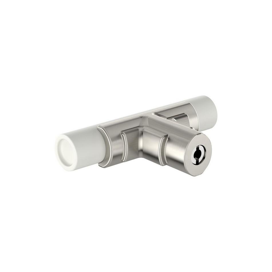 Anberlin T-Shaped Two Tone Cabinet Knob Matte White - Satin Nickel, , large image number 2