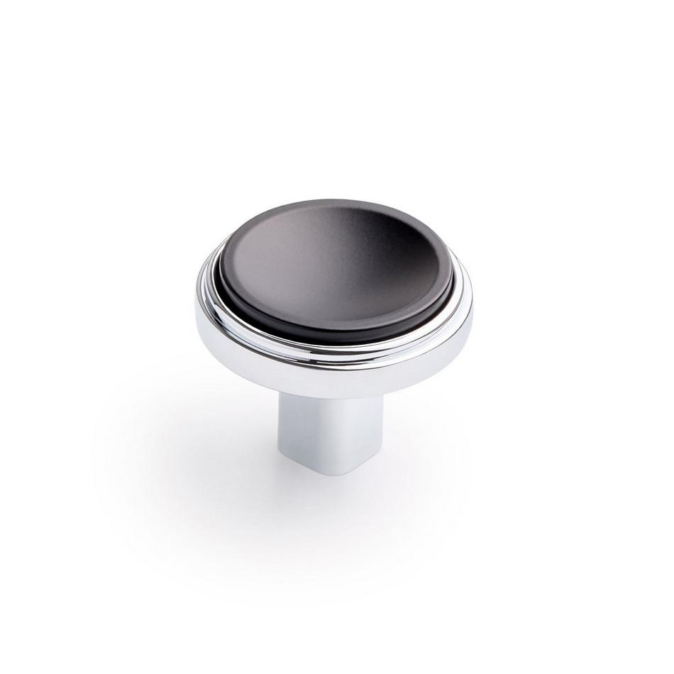 Anberlin Round Two Tone Cabinet Knob Matte Black - Polished Chrome, , large image number 0