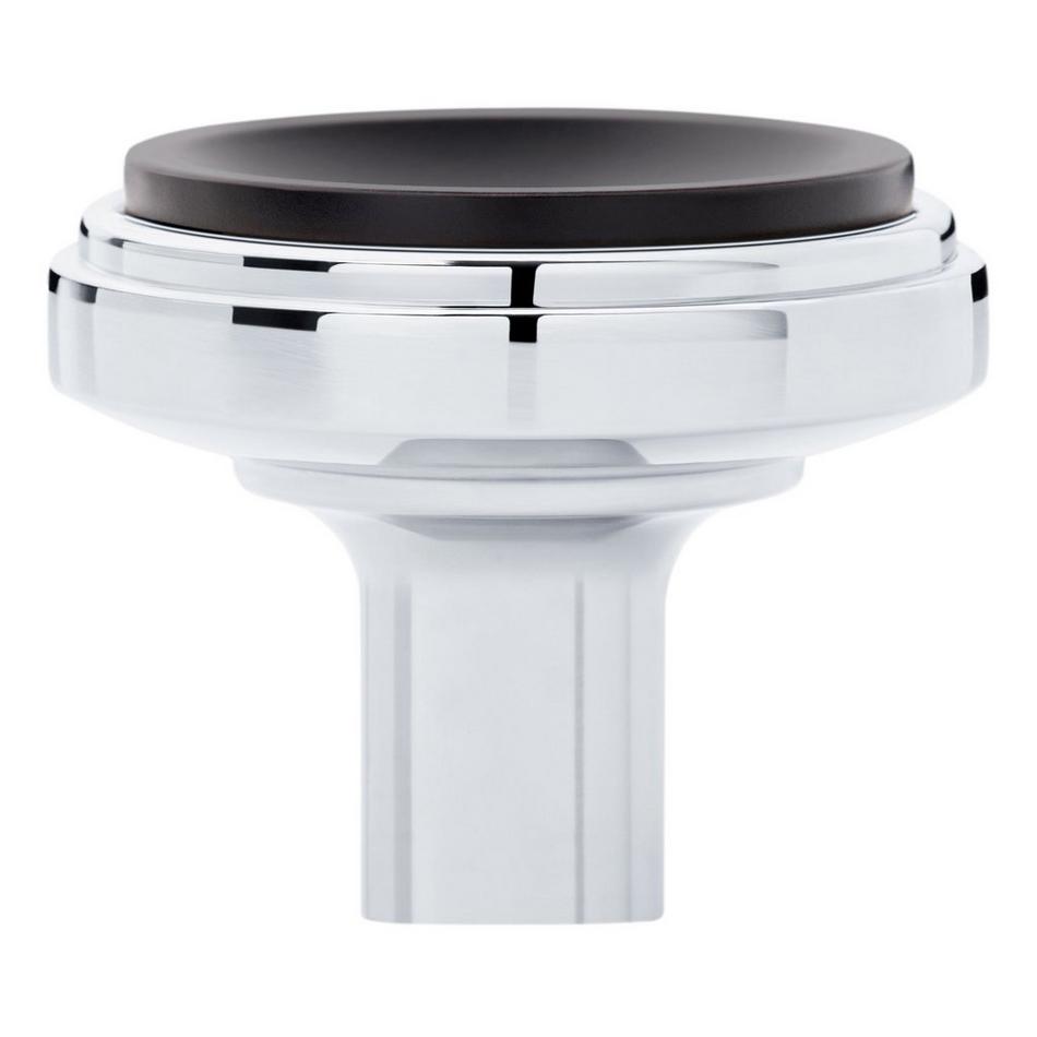 Anberlin Round Two Tone Cabinet Knob Matte Black - Polished Chrome, , large image number 2