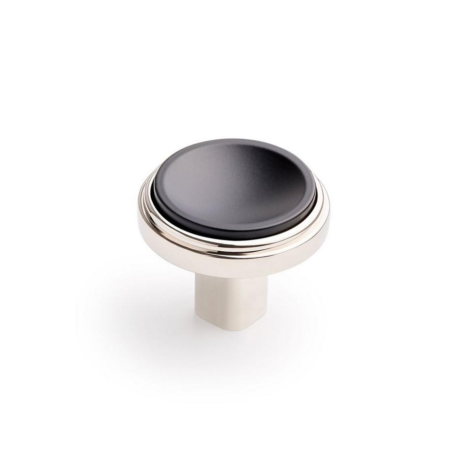 Anberlin Round Two Tone Cabinet Knob Matte Black - Polished Nickel, , large image number 0