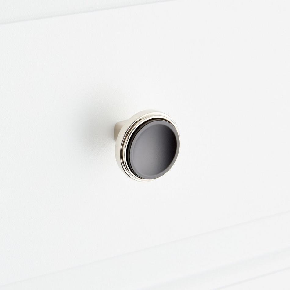 Anberlin Round Two Tone Cabinet Knob Matte Black - Polished Nickel, , large image number 5