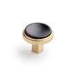 Anberlin Round Two Tone Cabinet Knob Matte Black - Golden Champagne, , large image number 0