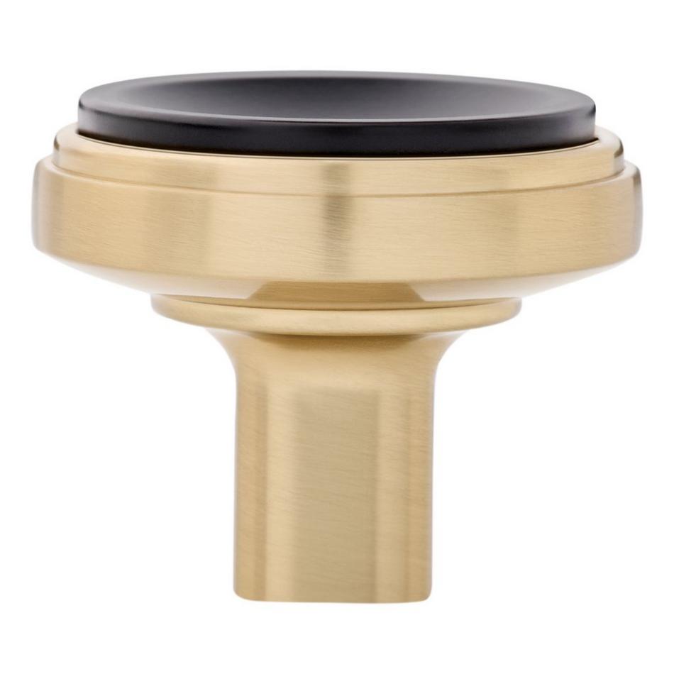 Anberlin Round Two Tone Cabinet Knob Matte Black - Golden Champagne, , large image number 2