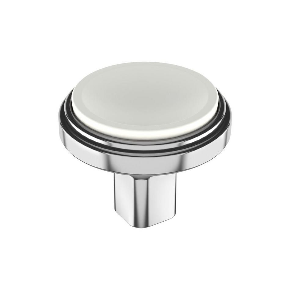 Anberlin Round Two Tone Cabinet Knob Matte White, , large image number 2