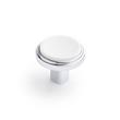 Anberlin Round Two Tone Cabinet Knob Matte White - Polished Chrome, , large image number 0