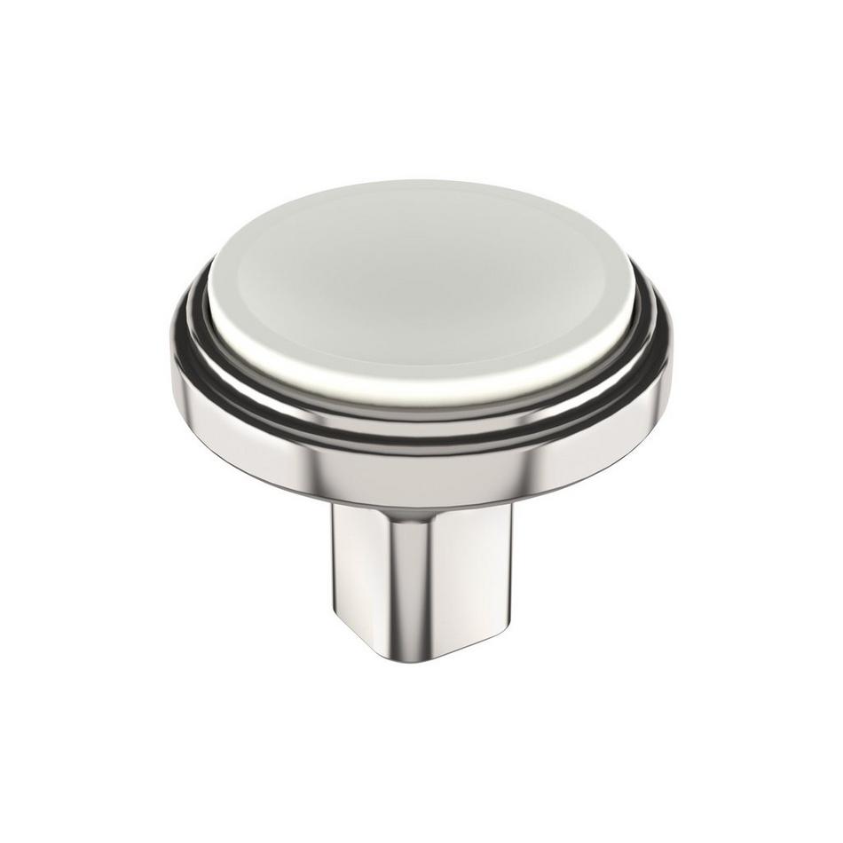 Anberlin Round Two Tone Cabinet Knob Matte White, , large image number 4