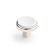 Anberlin Round Two Tone Cabinet Knob Matte White - Polished Nickel, , large image number 0