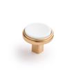 Anberlin Round Two Tone Cabinet Knob Matte White - Champagne Bronze, , large image number 0