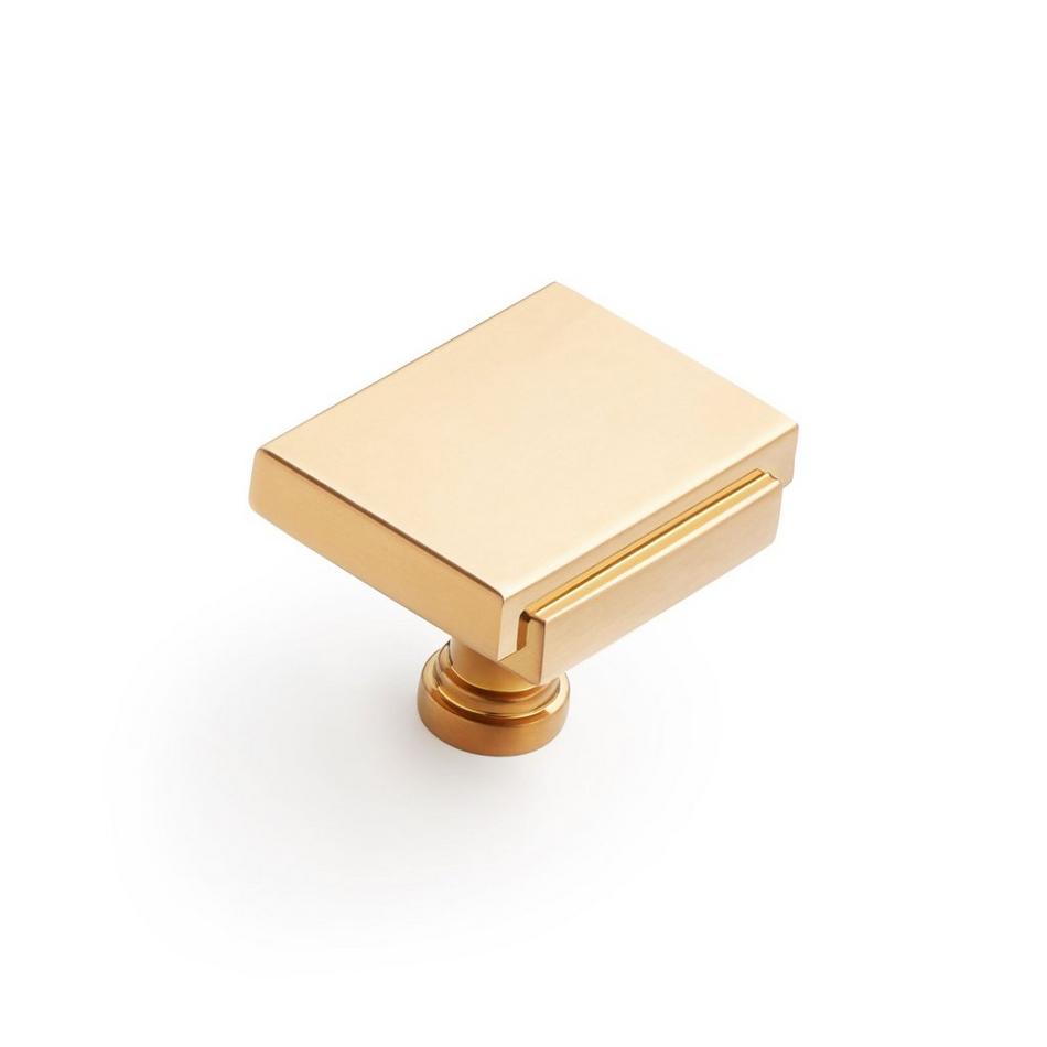 1-1/4" Gilderoy Rectangle Cabinet Knob - Brushed Gold, , large image number 0