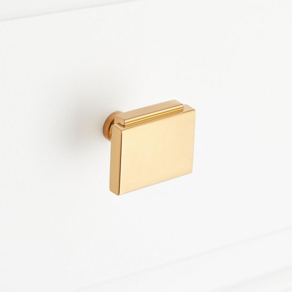 1-1/4" Gilderoy Rectangle Cabinet Knob - Brushed Gold, , large image number 3