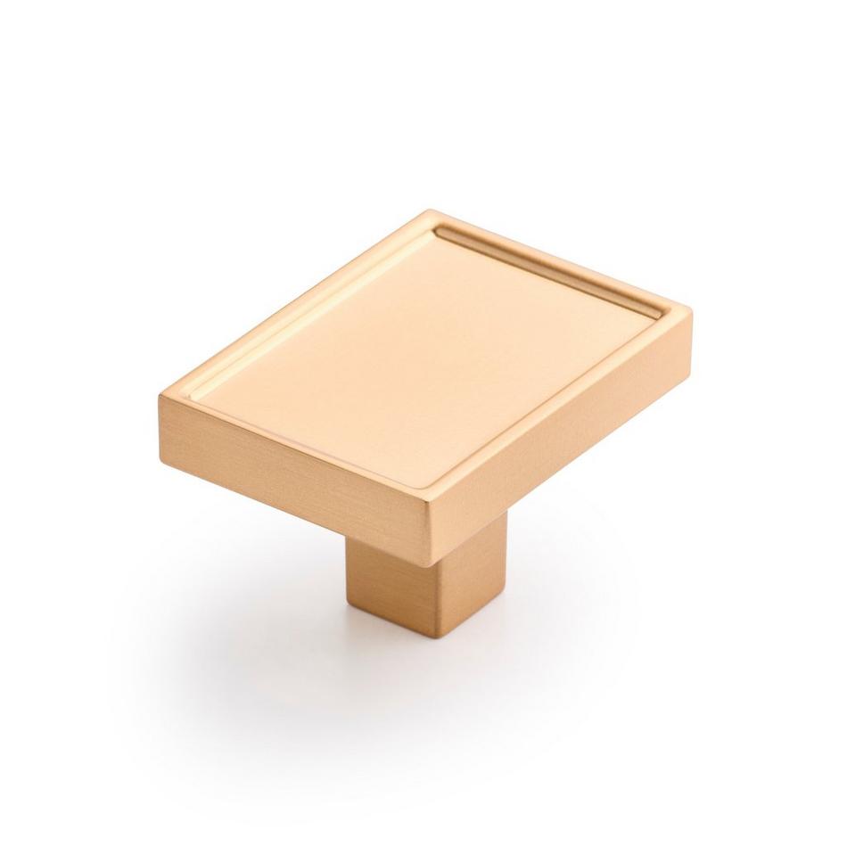 1-1/4" Matilde Rectangle Cabinet Knob - Brushed Gold, , large image number 0