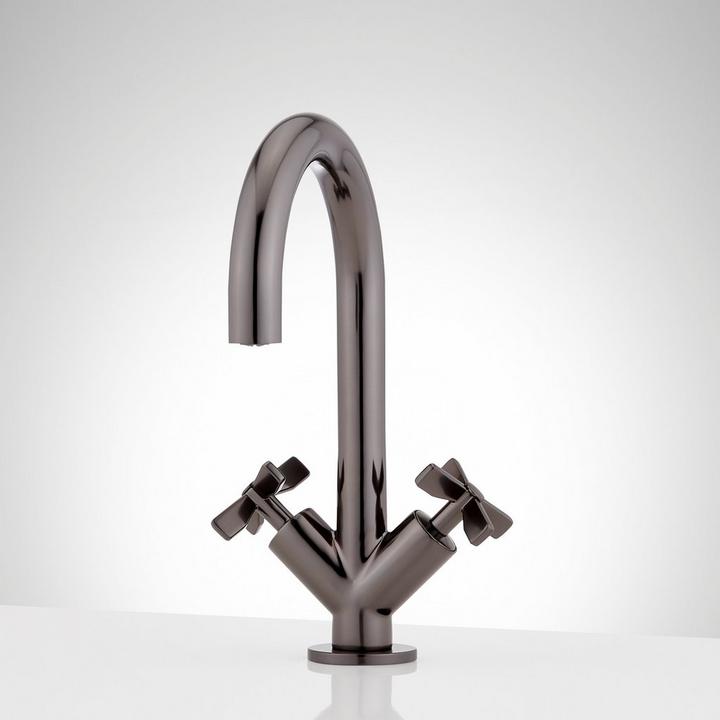 Vassor Single-Hole Bathroom Faucet in Gunmetal