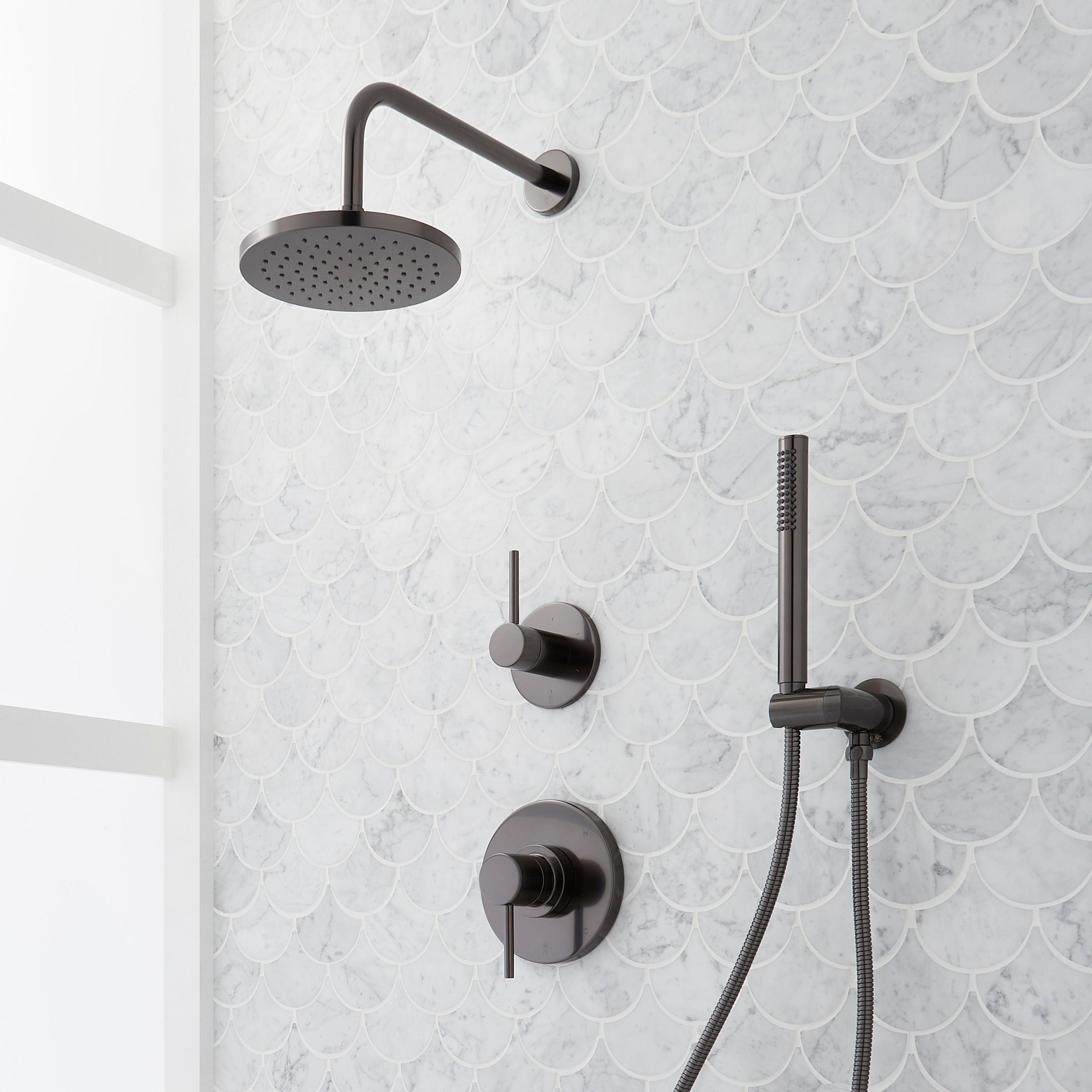 View of Lexia Pressure Balance Shower System with Hand Shower | Signature Hardware