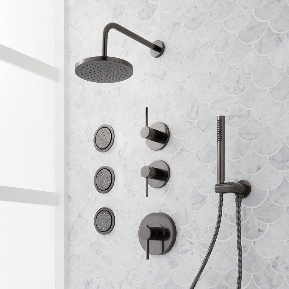 Lexia Thermostatic Shower System with 3 Body Sprays and Hand Shower, , large image number 3