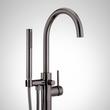 Lexia Freestanding Tub Faucet with Hand Shower and Rough-In Valve with Stops - Gunmetal, , large image number 1