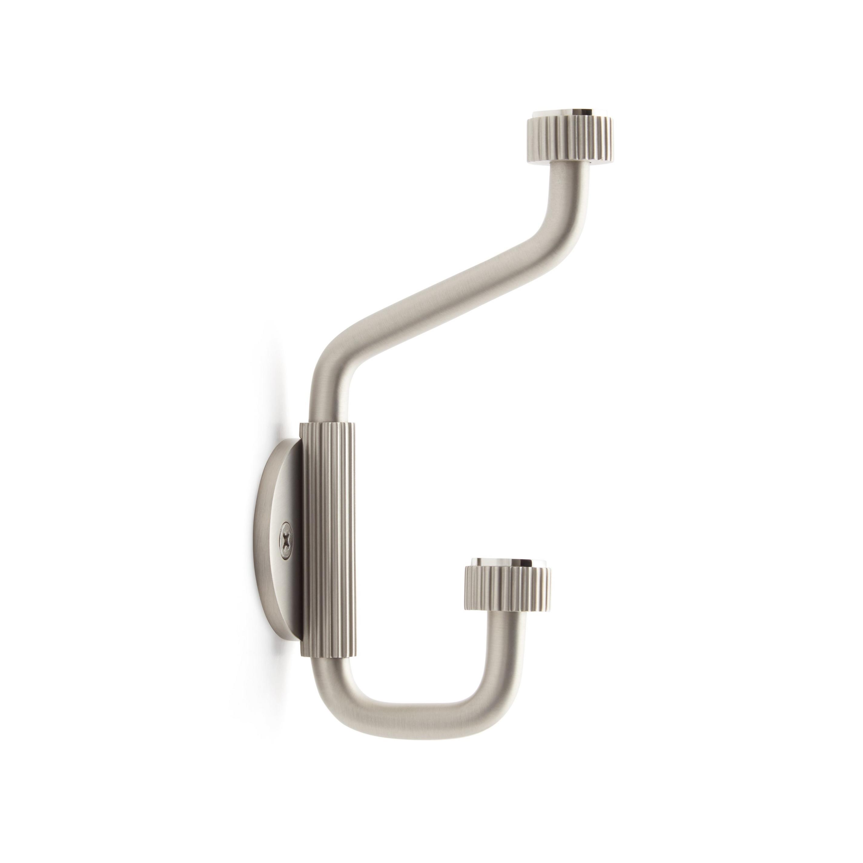 Brixlee Reeded Brass Double Hook | Signature Hardware