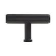 Brixlee Reeded Brass T Knob - Matte Black, , large image number 2