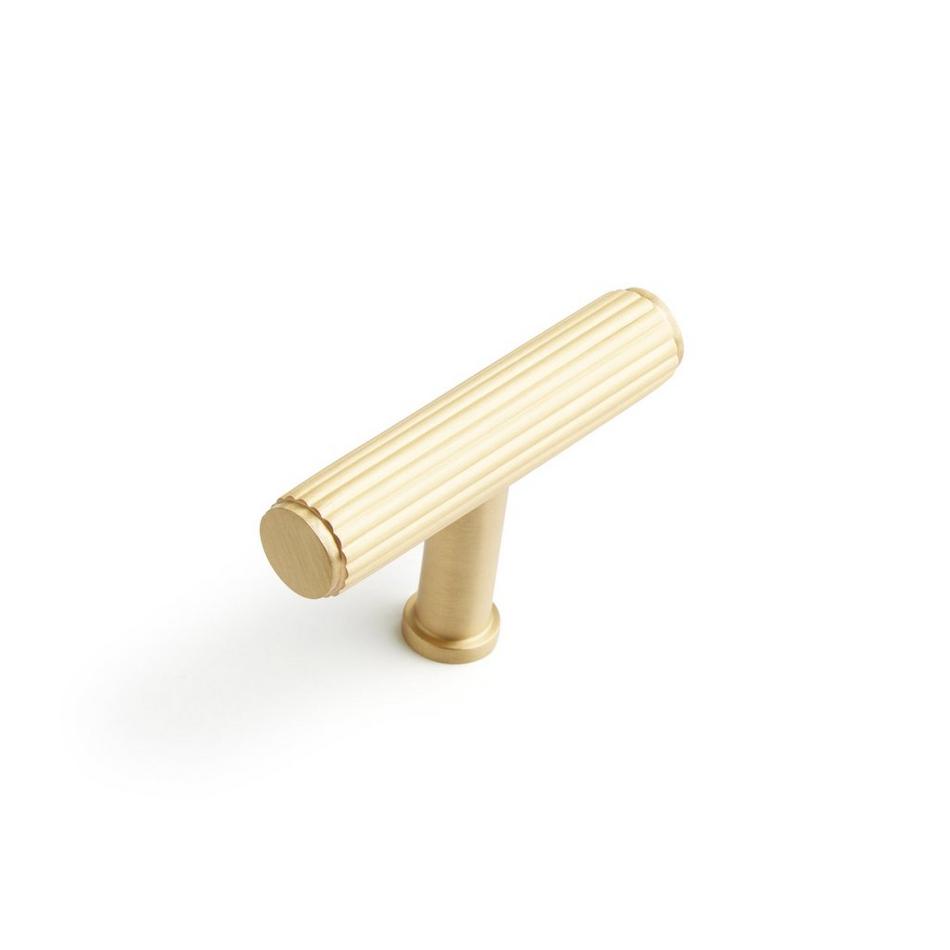 Brixlee Reeded Brass T Knob, , large image number 5