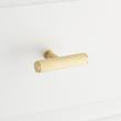 Brixlee Reeded Brass T Knob - Satin Brass, , large image number 3