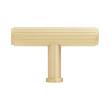 Brixlee Reeded Brass T Knob - Satin Brass, , large image number 2