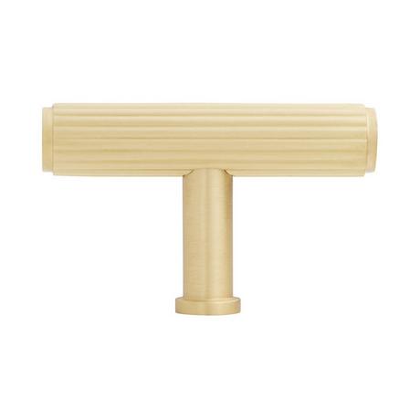Brixlee Reeded Brass T Knob