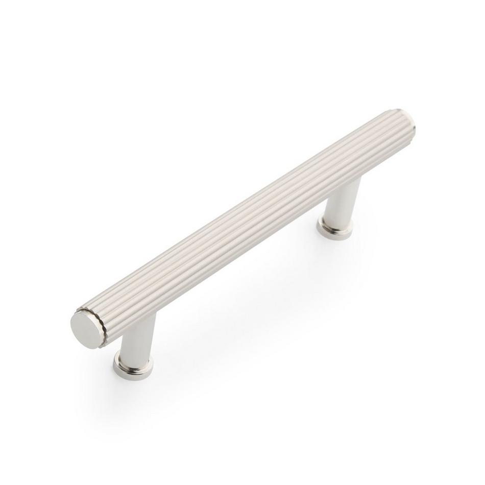 Brixlee Reeded Brass Cabinet Pull - Brushed Nickel/Polished Nickel - 3-3/4" Centers, , large image number 0