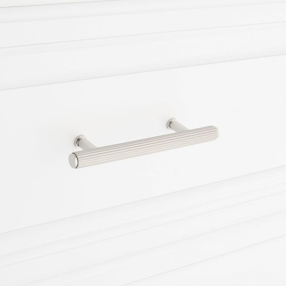 Brixlee Reeded Brass Cabinet Pull - Brushed Nickel/Polished Nickel - 3-3/4" Centers, , large image number 2