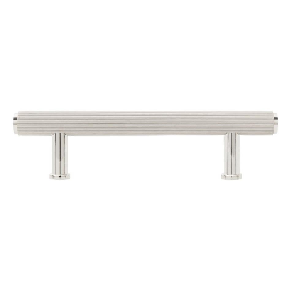 Brixlee Reeded Brass Cabinet Pull - Brushed Nickel/Polished Nickel - 3-3/4" Centers, , large image number 1