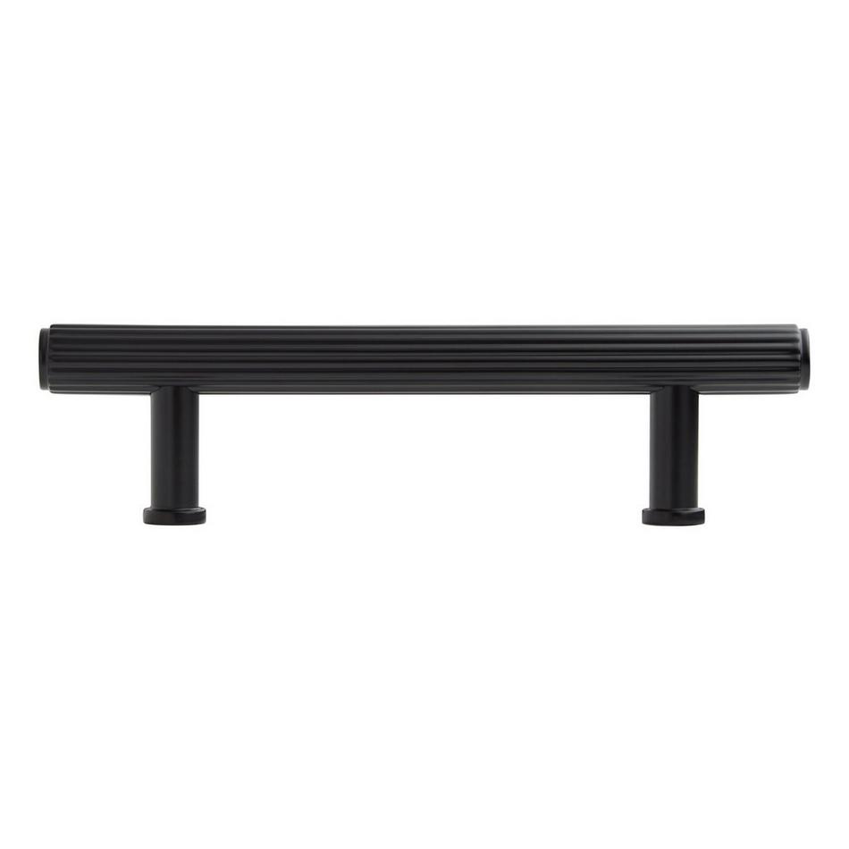 6" Brixlee Reeded Brass Cabinet Pull - Matte Black, , large image number 2
