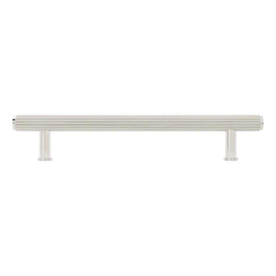 Brixlee Reeded Brass Cabinet Pull - Brushed Nickel/Polished Nickel - 6" Centers, , large image number 1