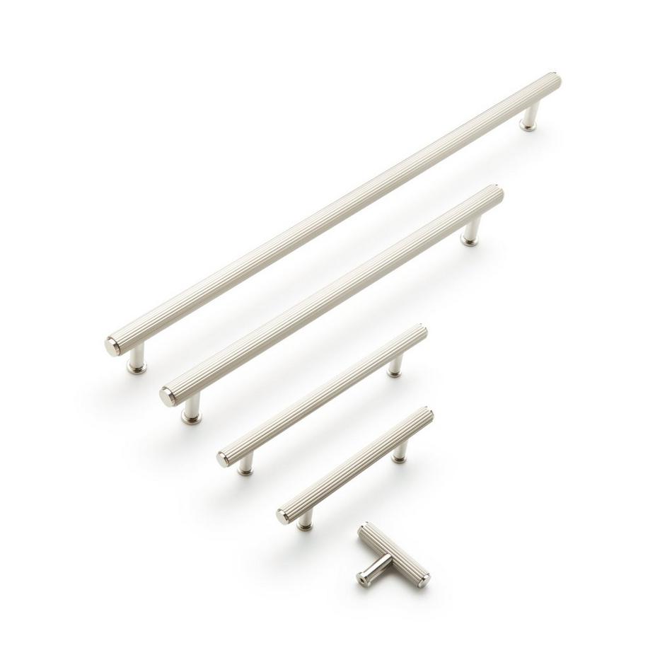 6" Brixlee Reeded Brass Cabinet Pull - Brushed Nickel/Polished Nickel, , large image number 1
