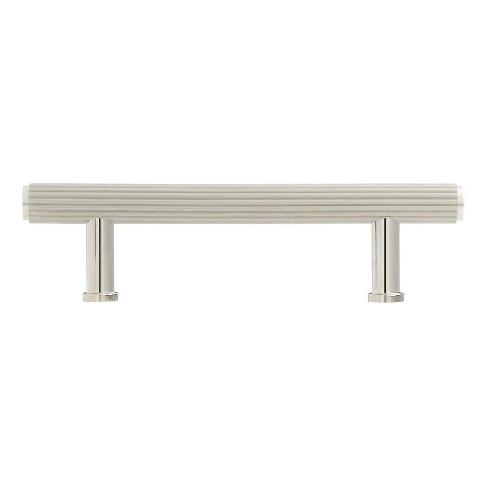 6" Brixlee Reeded Brass Cabinet Pull - Brushed Nickel/Polished Nickel, , large image number 2