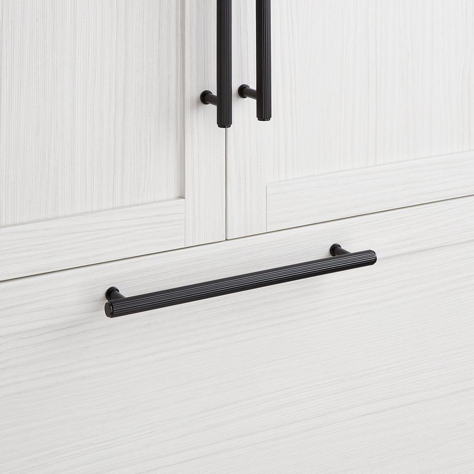 12" Brixlee Reeded Brass Appliance Pull - Matte Black, , large image number 3