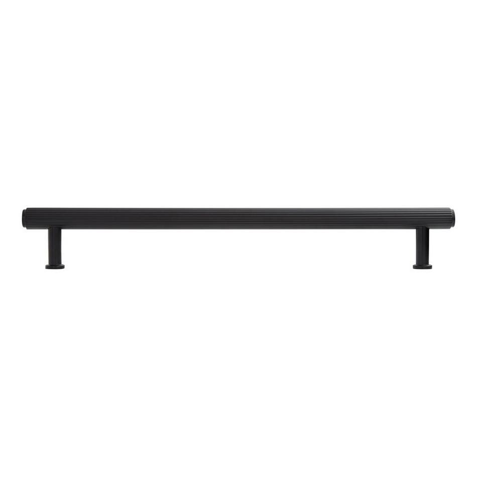 12" Brixlee Reeded Brass Appliance Pull - Matte Black, , large image number 2