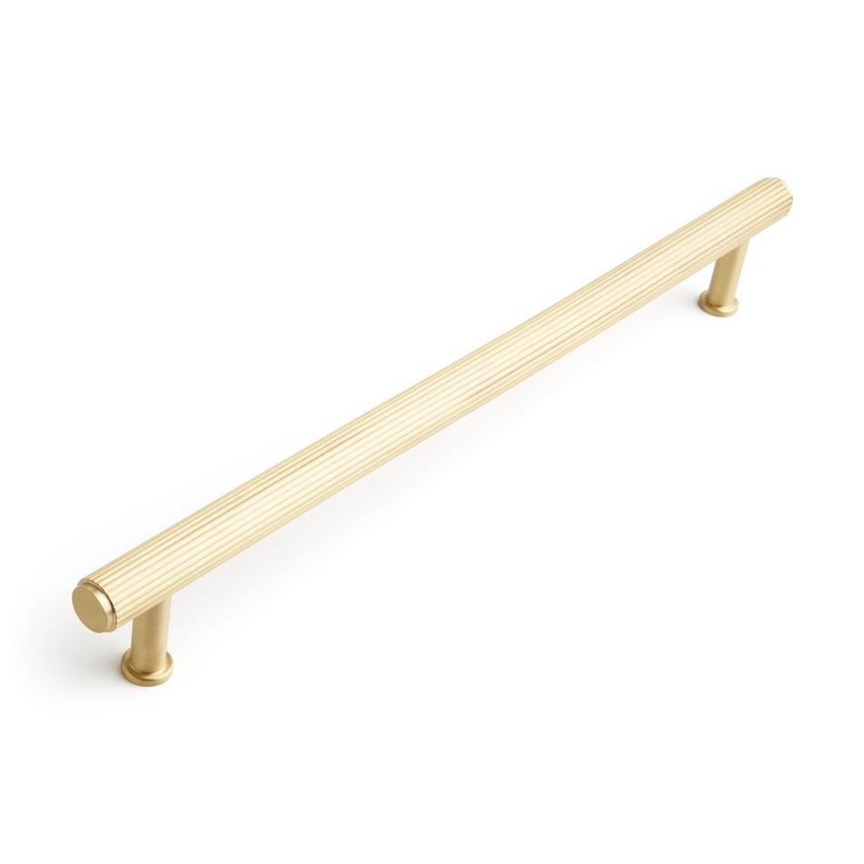 18" Brixlee Reeded Brass Appliance Pull - Satin Brass, , large image number 0