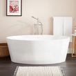 63" Lesa Solid Surface Freestanding Tub - Glossy Finish, , large image number 0