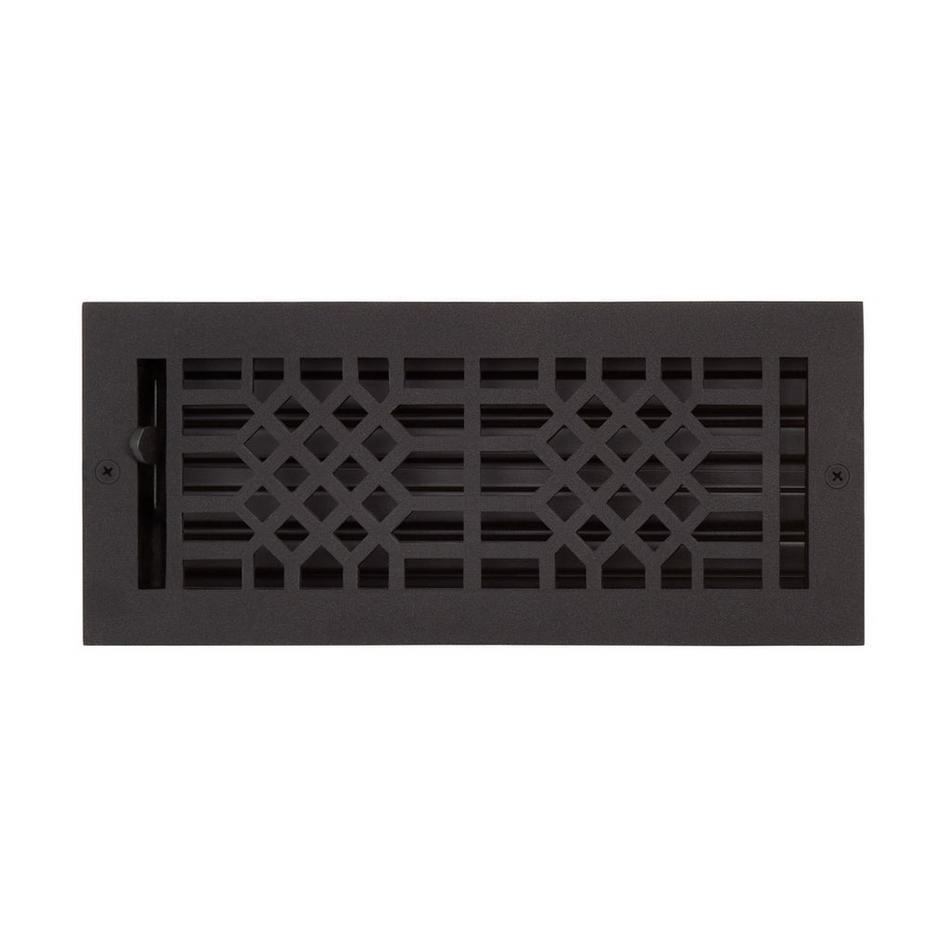 Antique Style Cast Iron Oversized Wall Register-Black Powder Coat-6"x10" (6-3/4"x11-5/8" Overall), , large image number 0