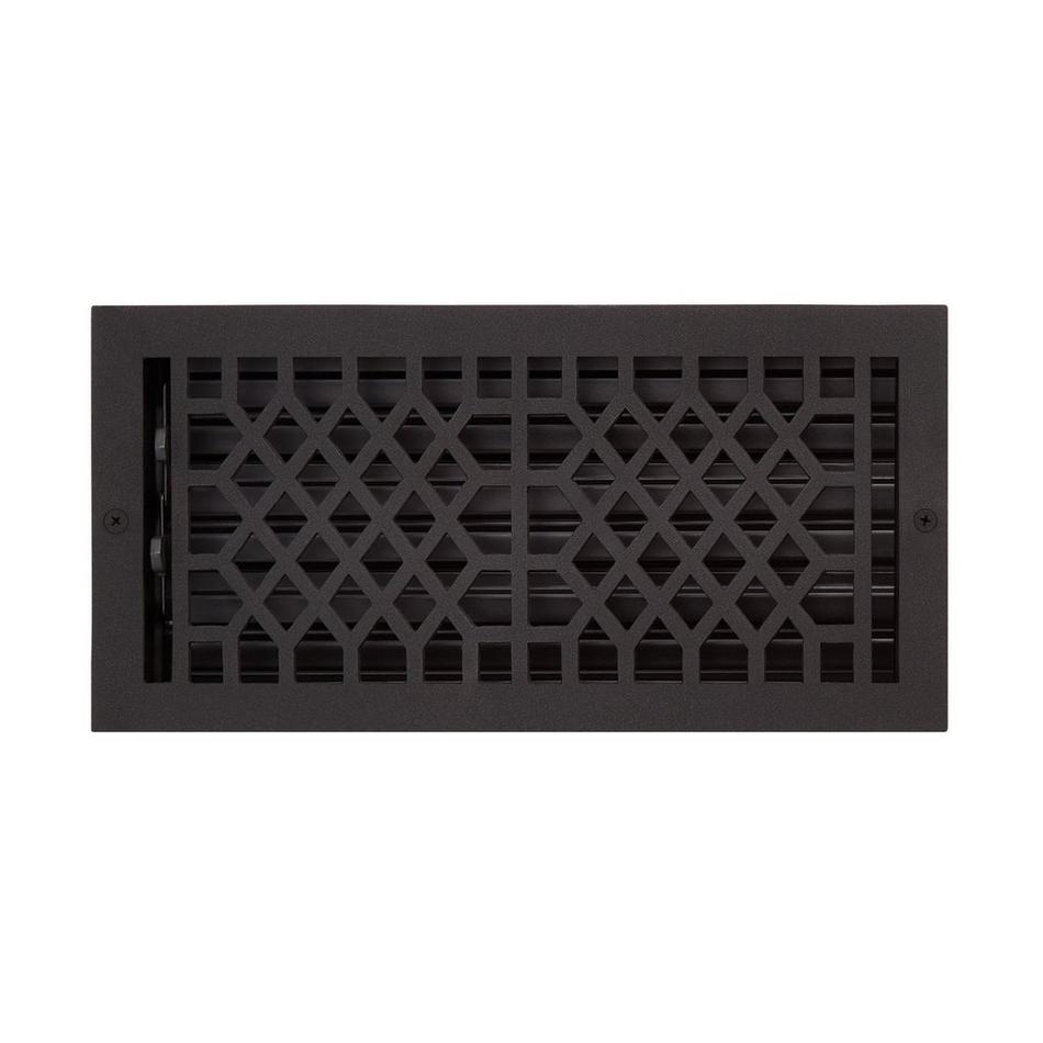 Antique Style Cast Iron Oversized Wall Register-Black Powder Coat-6"x14" (6-3/4"x15-3/4" Overall), , large image number 0