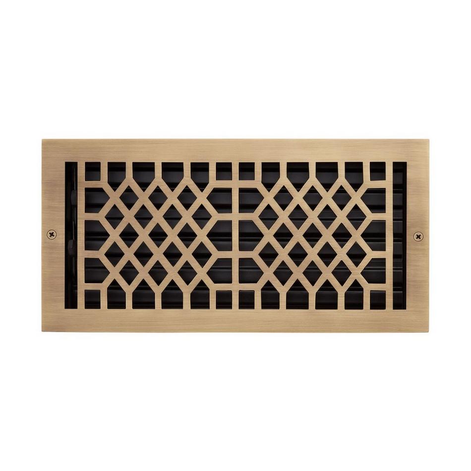 Antique Style Brass Oversized Wall Register - Antique Brass - 8" x 10" (9-7/16" x 11-9/16" Overall), , large image number 0