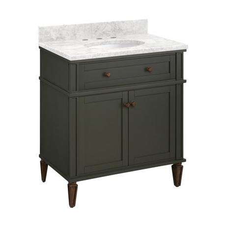 30" Elmdale Vanity with Undermount Sink - Dark Olive Green