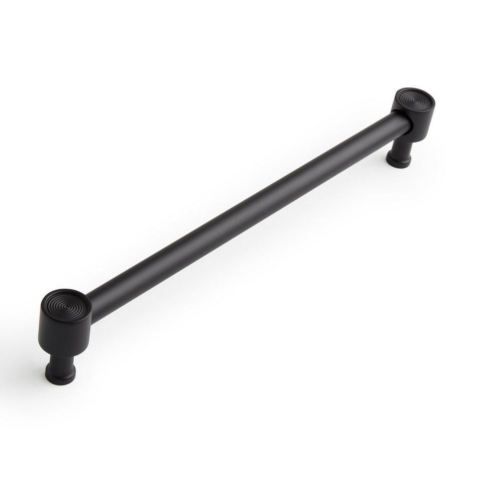 8-13/16" Orwell Radial Textured Oversized Cabinet Pull - Matte Black, , large image number 0