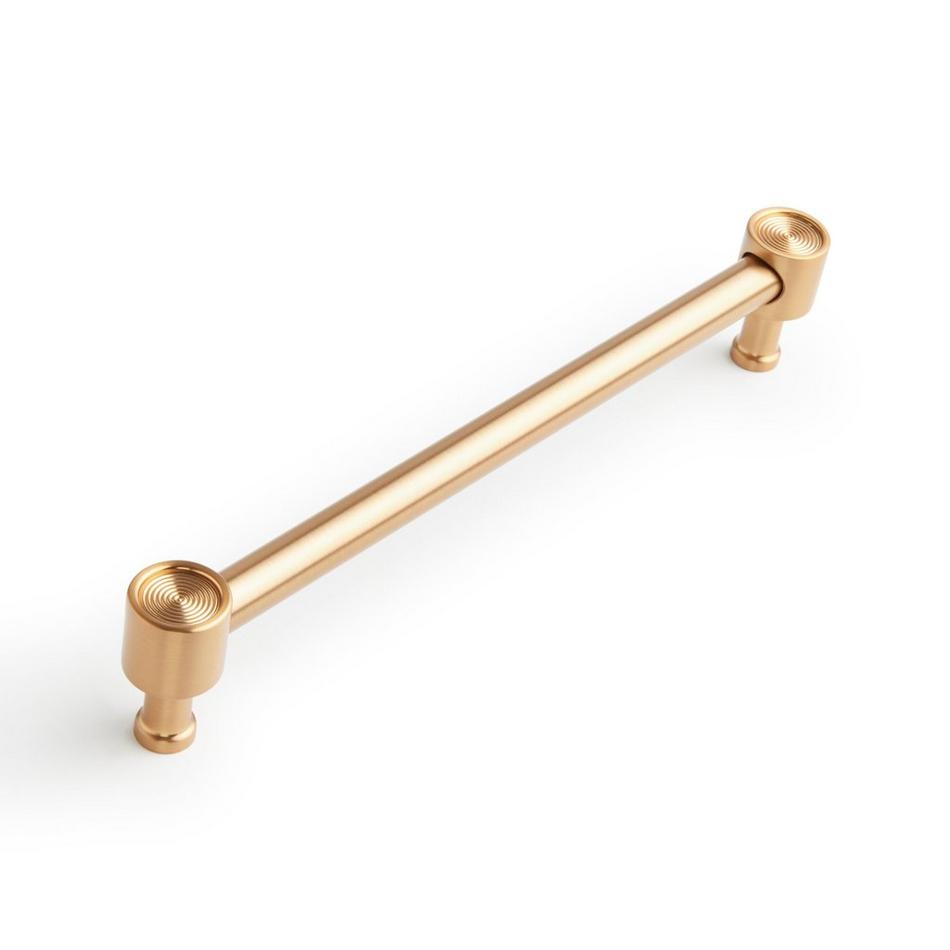 6-5/16" Orwell Radial Textured Cabinet Pull - Brushed Gold, , large image number 0