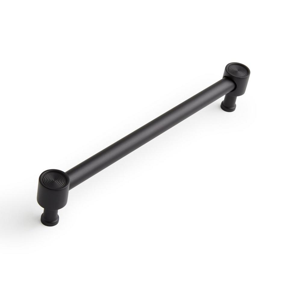 6-5/16" Orwell Radial Textured Cabinet Pull - Matte Black, , large image number 0