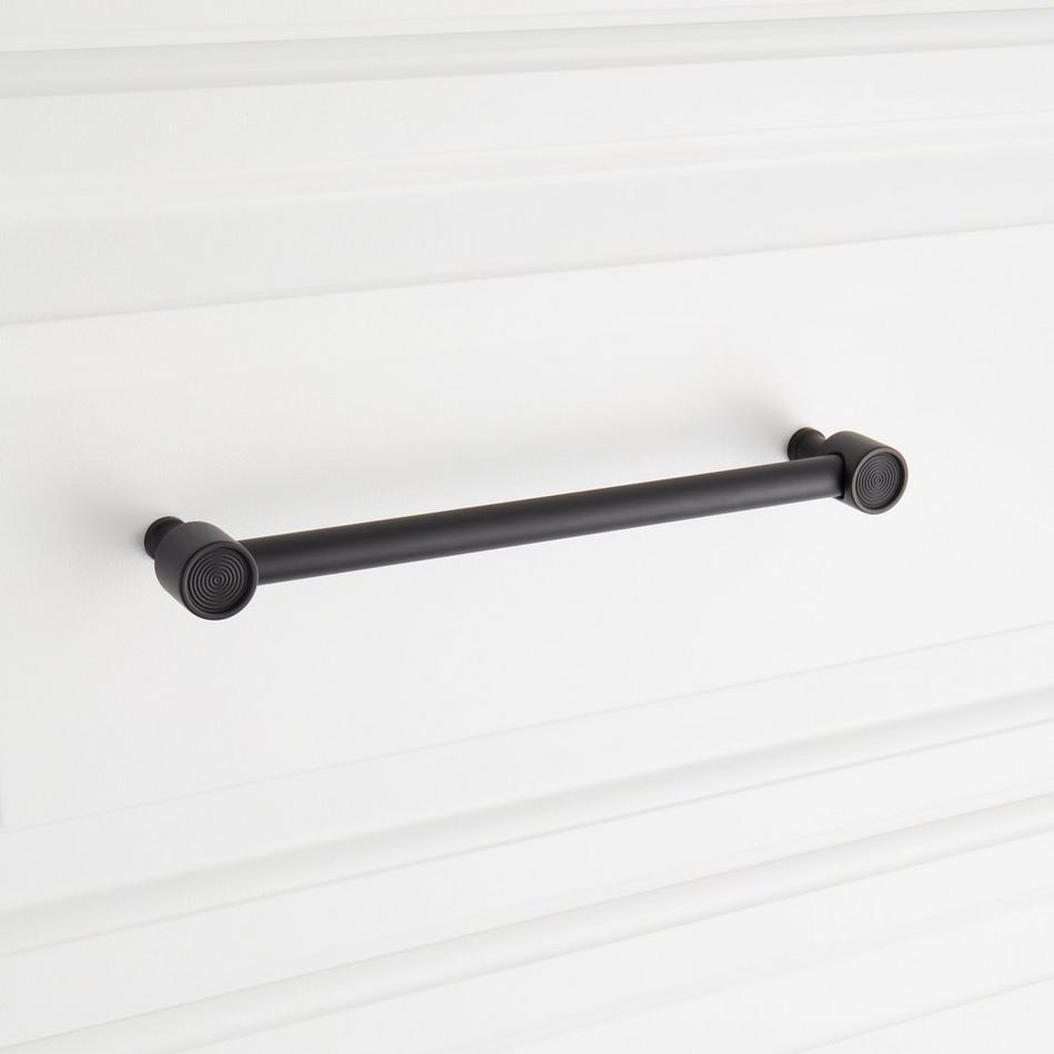 6-5/16" Orwell Radial Textured Cabinet Pull - Matte Black, , large image number 3
