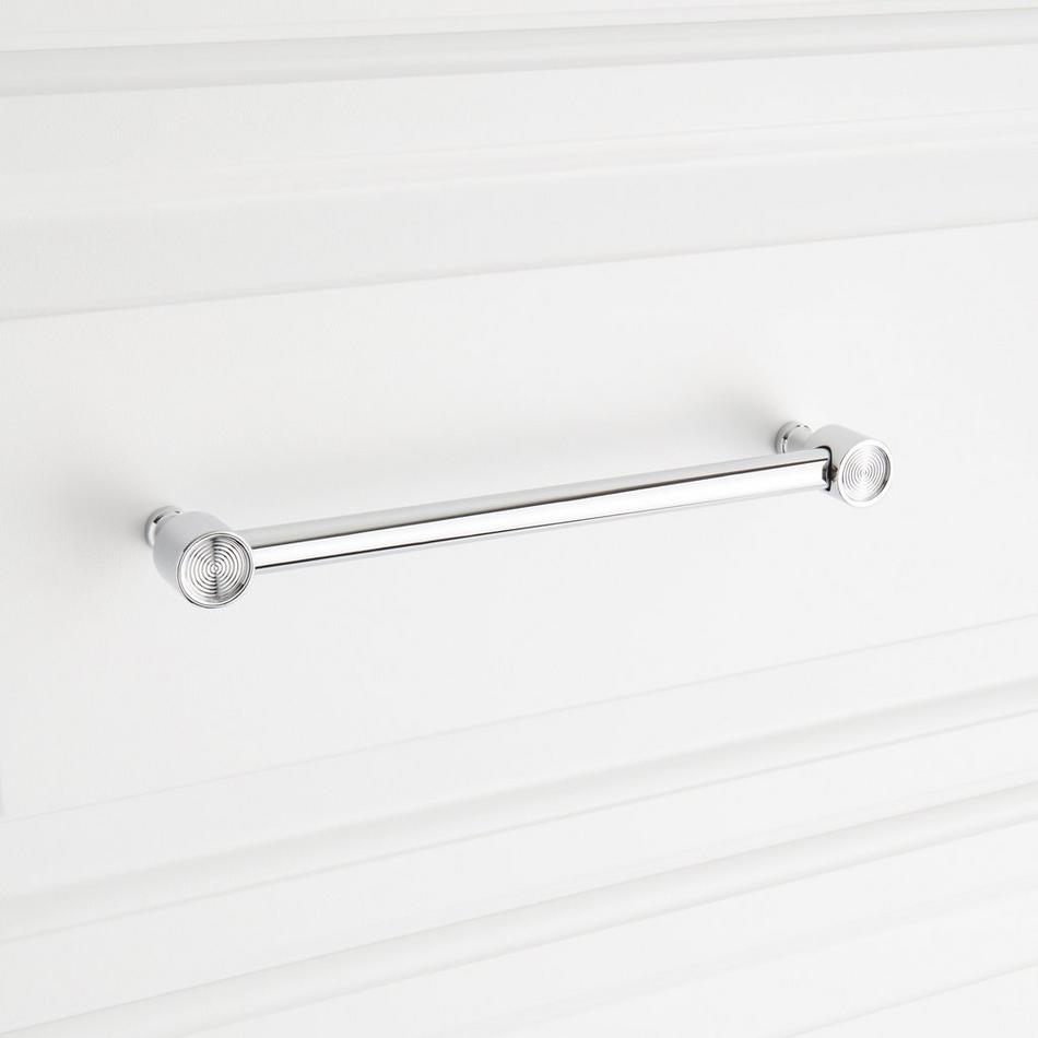 6-5/16" Orwell Radial Textured Cabinet Pull - Polished Chrome, , large image number 3