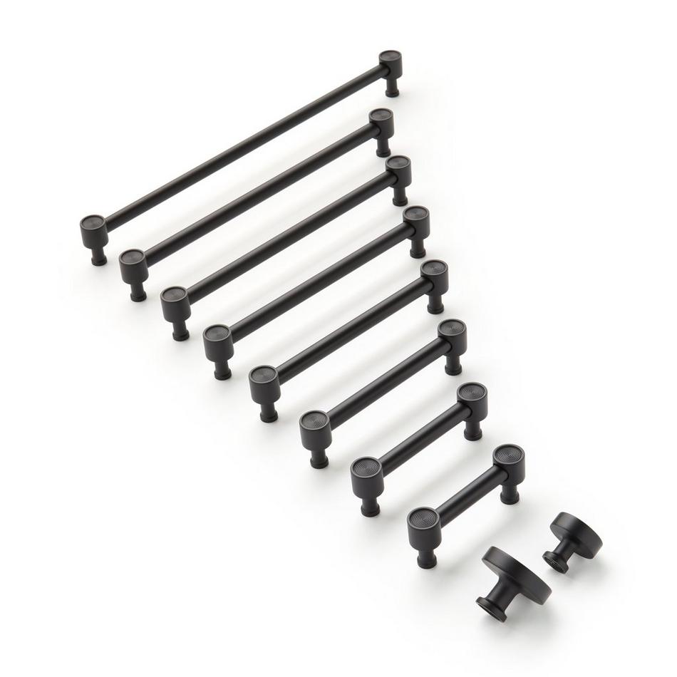 3-3/4" Orwell Radial Textured Cabinet Pull - Matte Black, , large image number 1